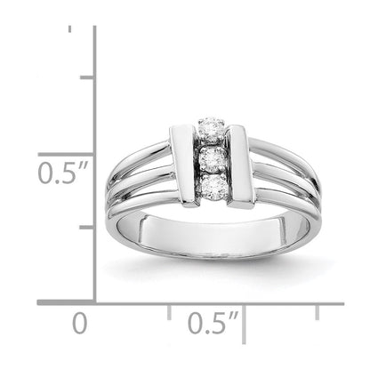 14K Weißgold Poliert Aa Diamant Fantasie Ring
