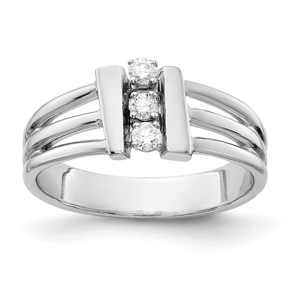 14K Weißgold Poliert Aa Diamant Fantasie Ring