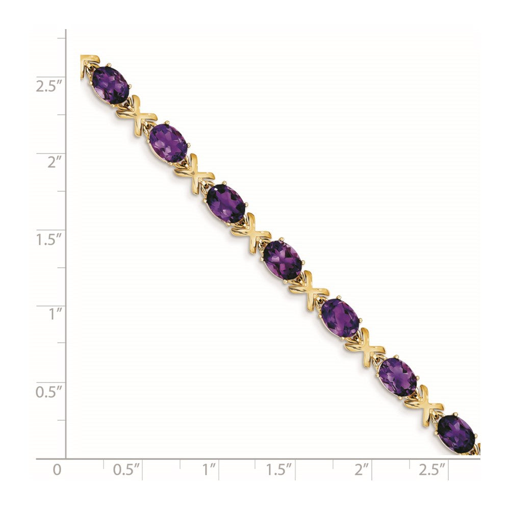 14K Gelbgold 7x5mm Oval Amethyst Armband