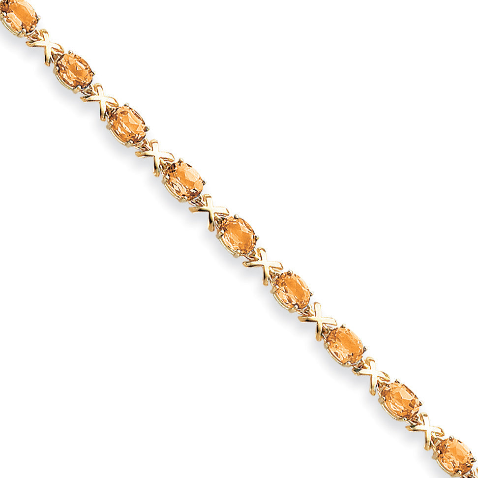 14K Gelbgold Citrin Armband