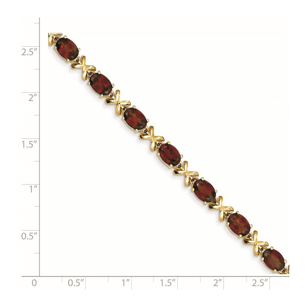 14K Gelbgold 7x5mm Oval Granat Armband