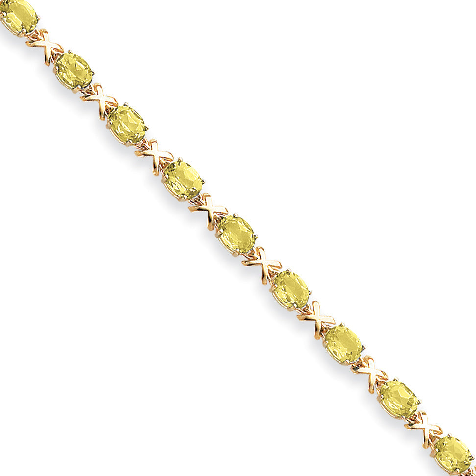 14K Gelbgold 7x5mm Oval Peridot Armband