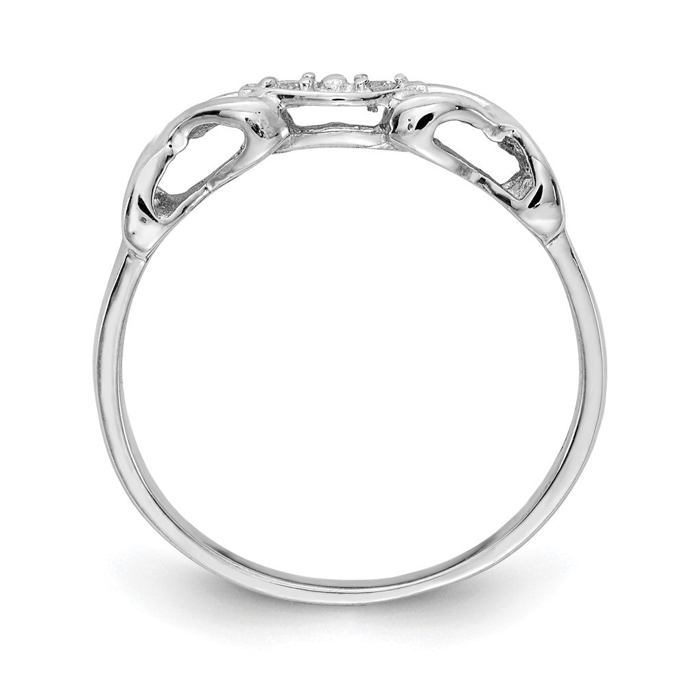 14K Weißgold Ring mit natürlichen Diamanten VS