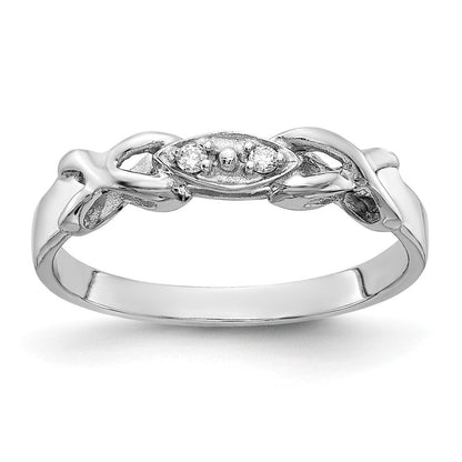 14K Weißgold Ring mit natürlichen Diamanten VS