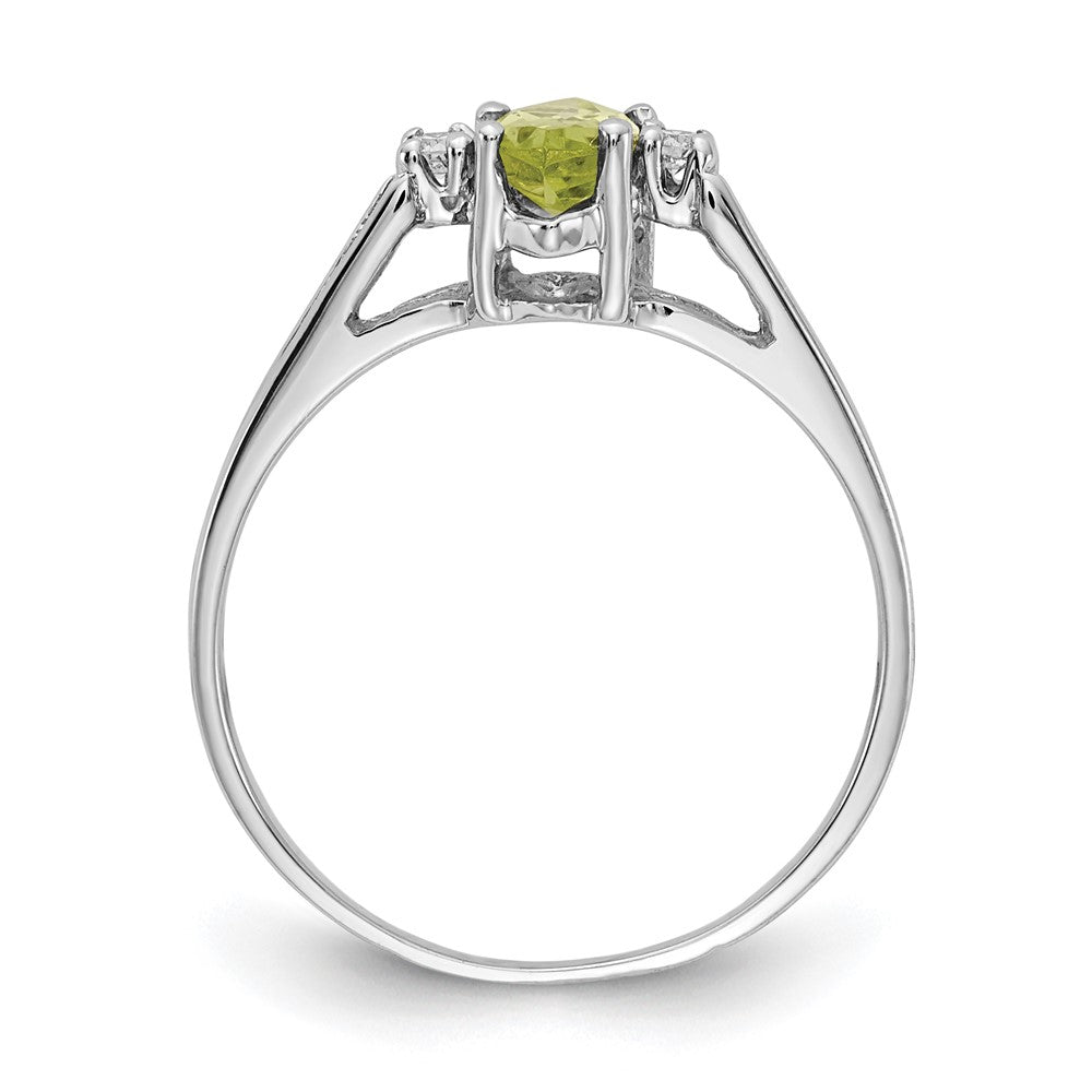 14K Weißgold 8x4mm Marquise Peridot A Diamant Ring