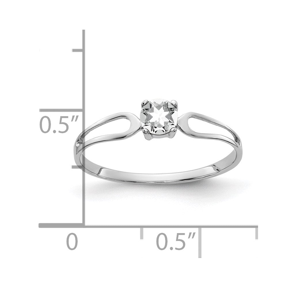 14K Weißgold 4 mm Zirkonia-Ring