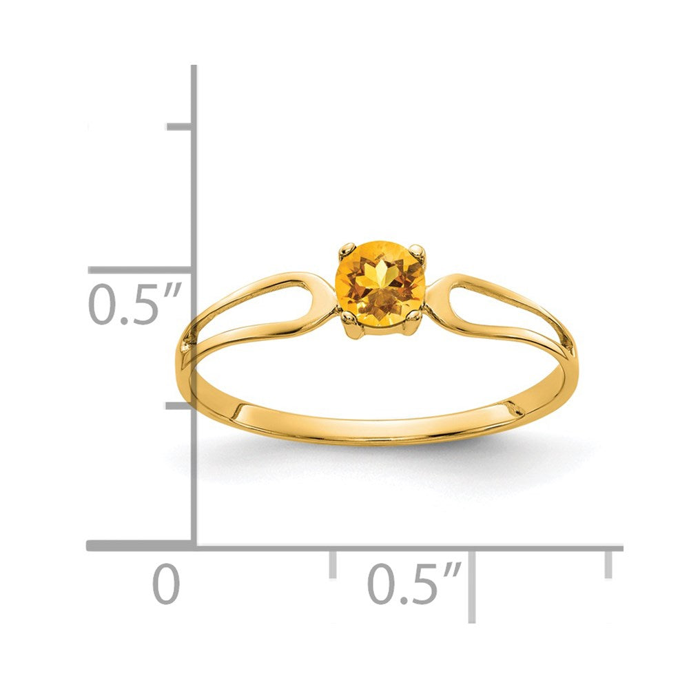 14K Gelbgold Ring mit Citrin, 4 mm