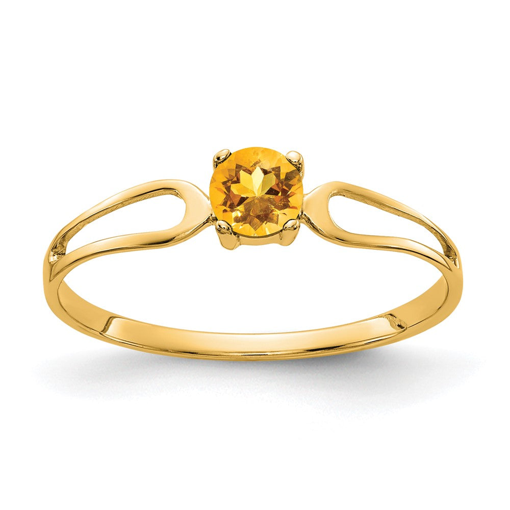 14K Gelbgold Ring mit Citrin, 4 mm