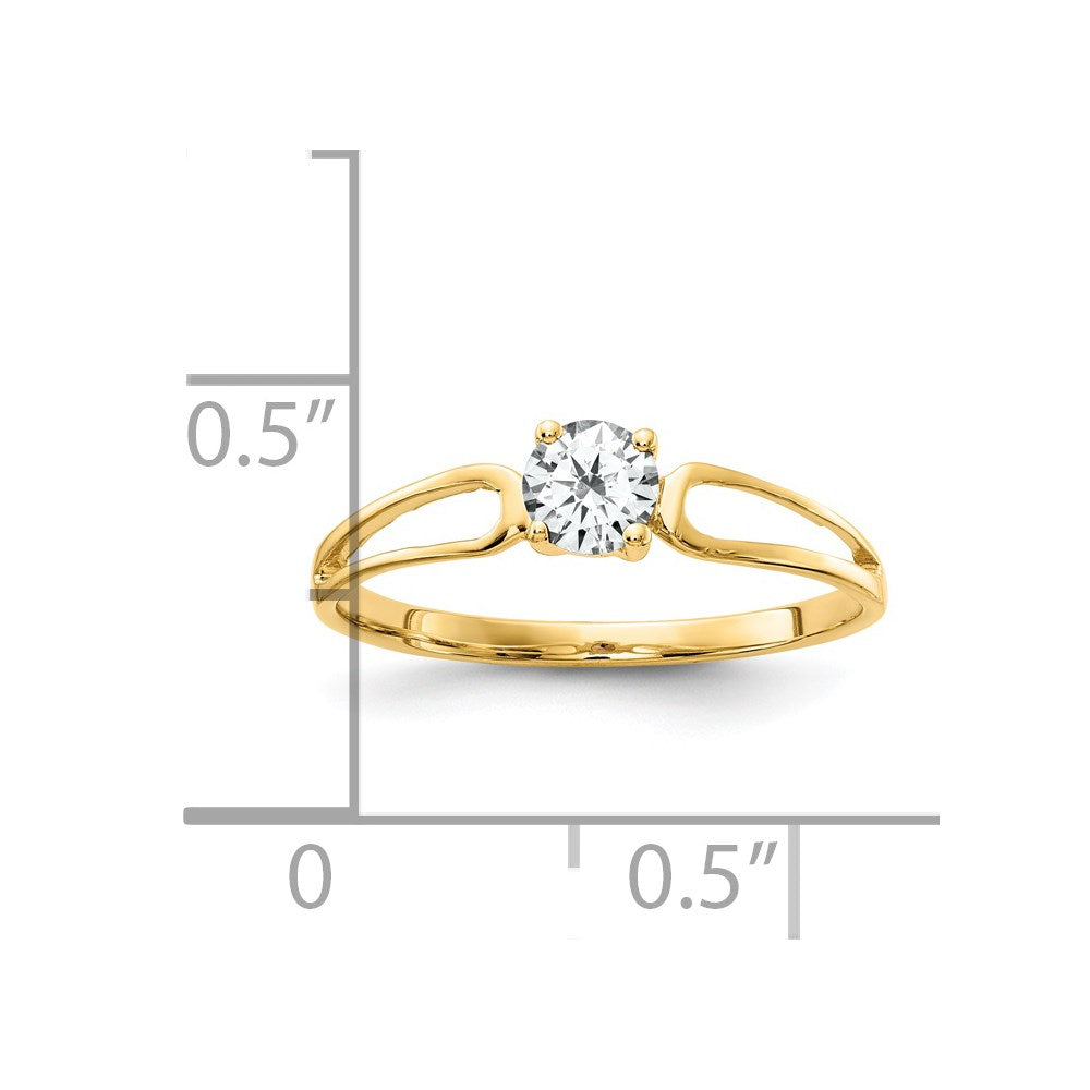 14K Gelbgold Ring mit Zirkonia, 4 mm