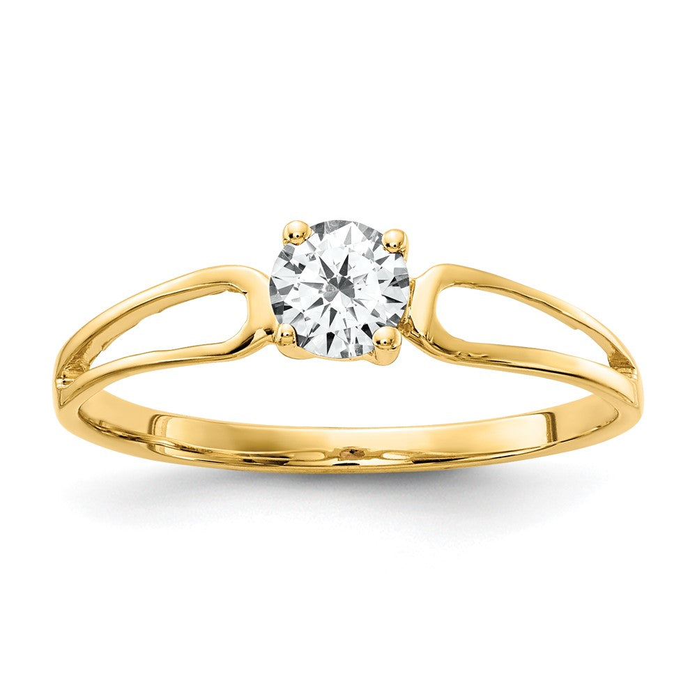 14K Gelbgold Ring mit Zirkonia, 4 mm