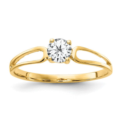 14K Gelbgold Ring mit Zirkonia, 4 mm