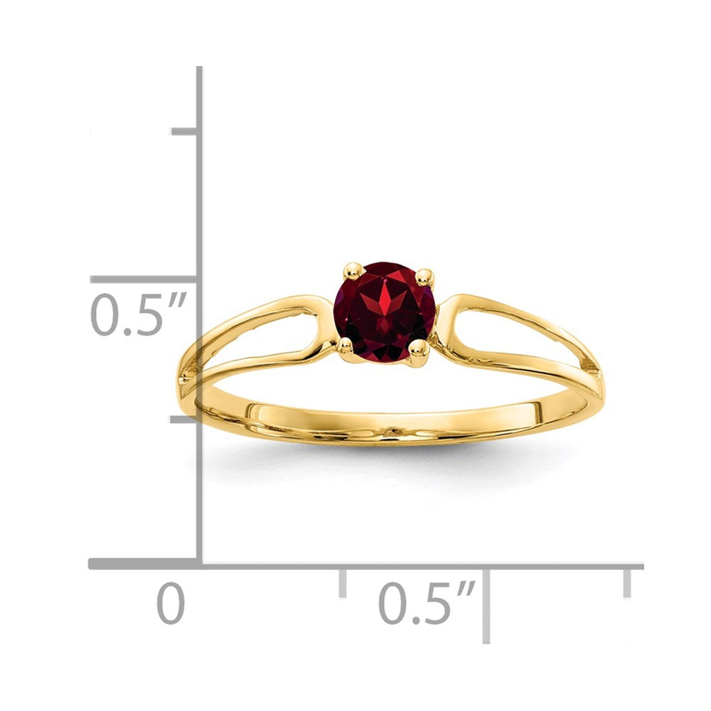 14K Gelbgold Ring mit Granat, 4 mm