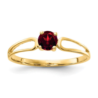 14K Gelbgold Ring mit Granat, 4 mm