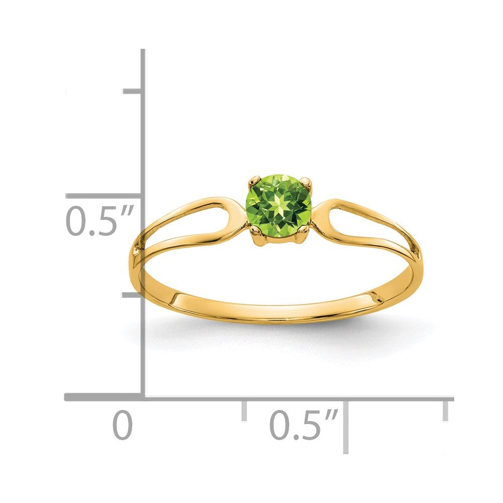 14K Gelbgold 4 mm Peridot-Ring