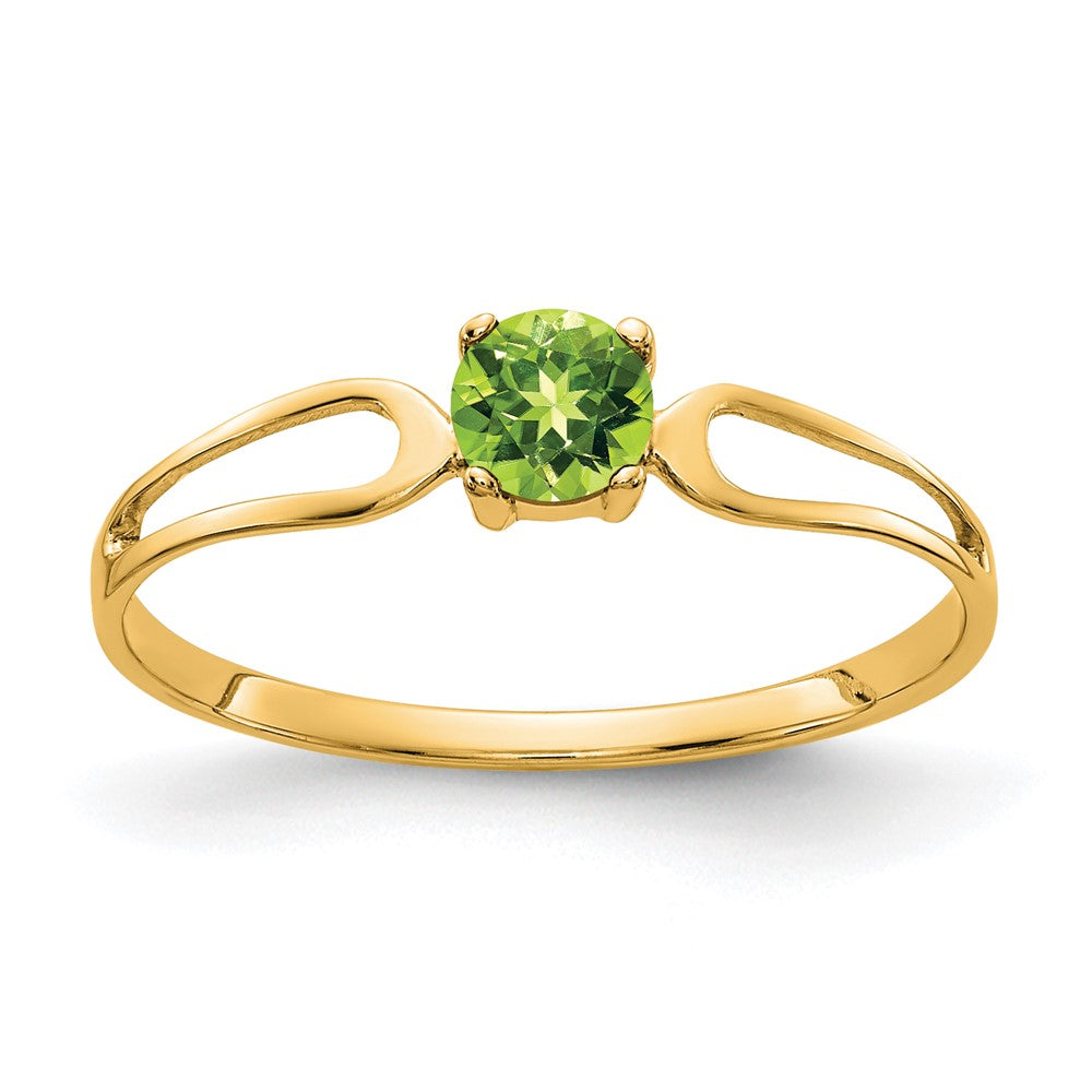 14K Gelbgold 4 mm Peridot-Ring