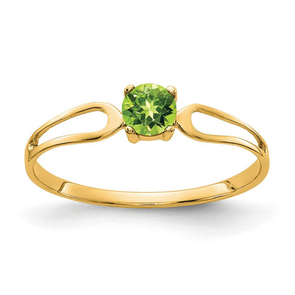 14K Gelbgold 4 mm Peridot-Ring