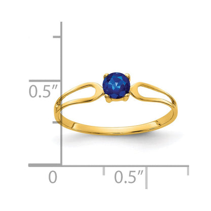 14K Gelbgold Ring mit Saphir, 4 mm
