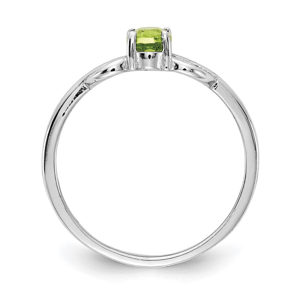 14K Weißgold Ring mit Peridot