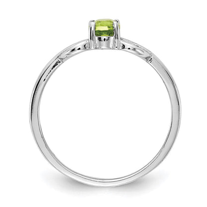 14K Weißgold Ring mit Peridot