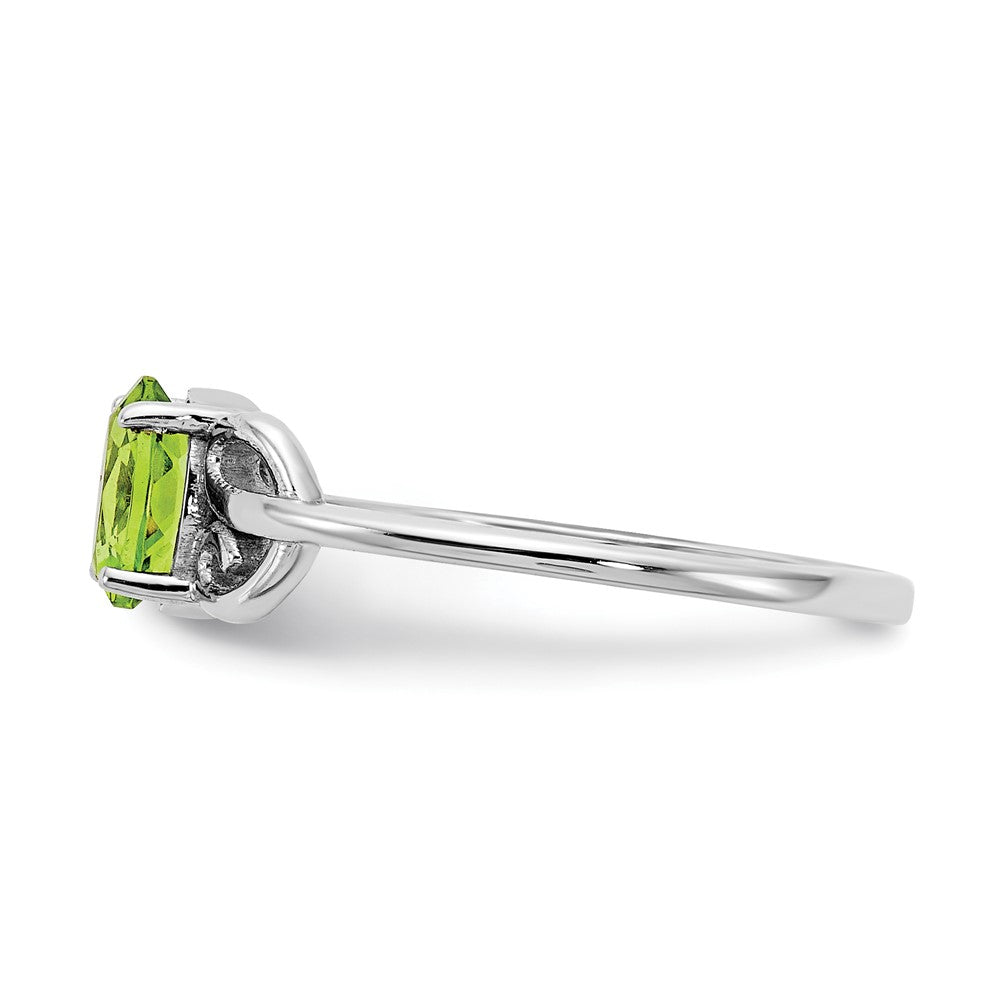 14K Weißgold Ring mit Peridot