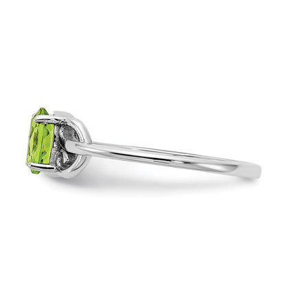 14K Weißgold Ring mit Peridot