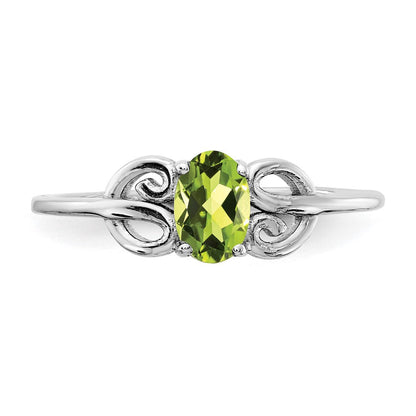 14K Weißgold Ring mit Peridot