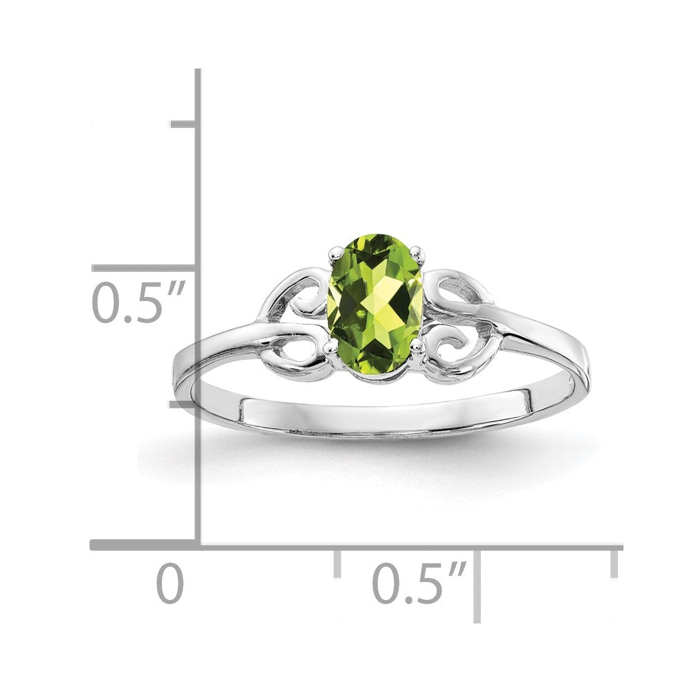 14K Weißgold Ring mit Peridot