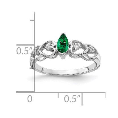 14K Weißgold 6x3mm Marquise Fassung St. Helens A Echt Diamant Ring