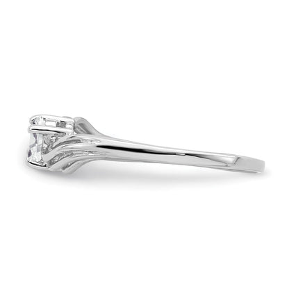 14K Weißgold 5x3mm Oval Zirkonia Ring