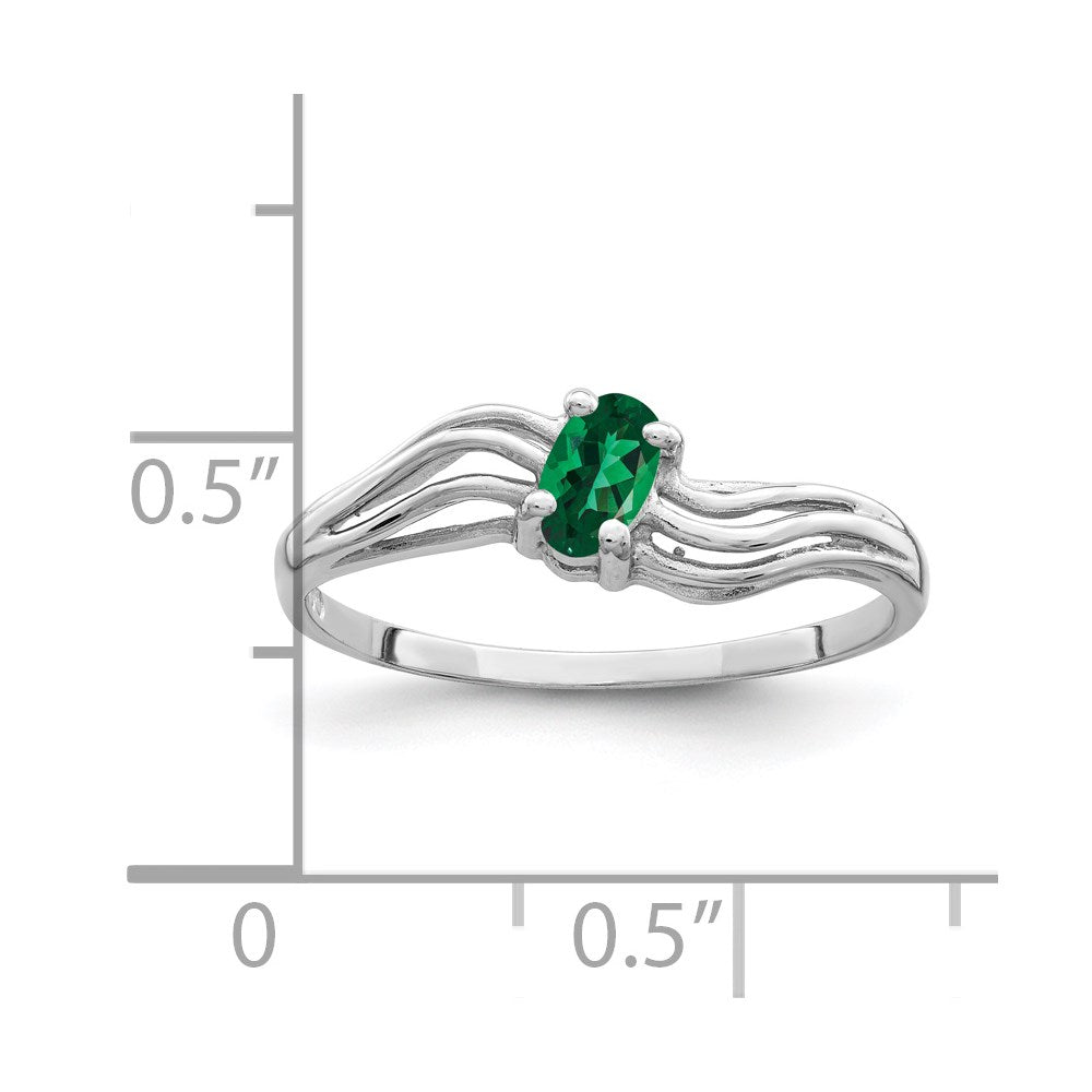 14K Weißgold Ring mit 5x3 mm ovaler Fassung für St.-Helens-Stein