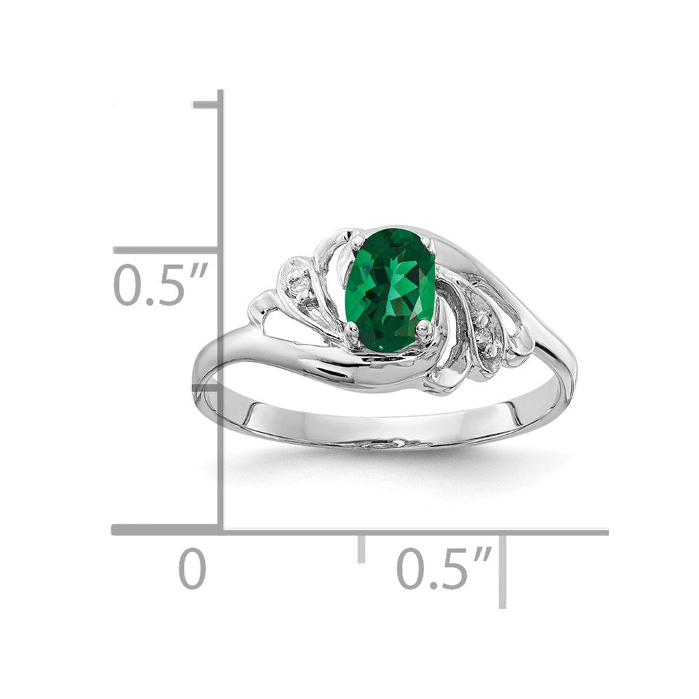 14K Weißgold Ring mit ovaler Fassung 6x4 mm, Mount-St.-Helens AAA echter Diamant