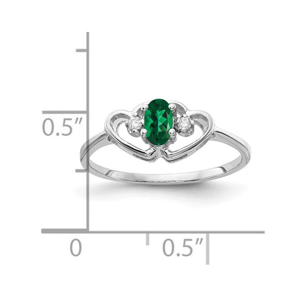 14K Weißgold Ring mit ovalem 5x3 mm Mount-St.-Helens-AAA-Diamant, echt