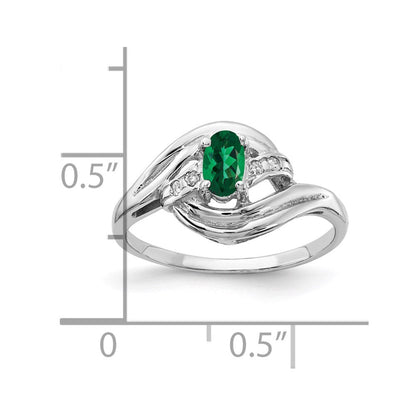 14K Weißgold 5x3mm Oval Fassung St. Helens A Echt Diamant Ring