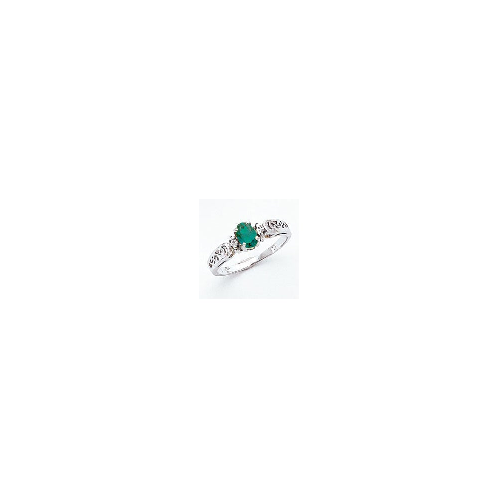 14K Weißgold 6x4mm Oval Fassung St. Helens Diamant Ring