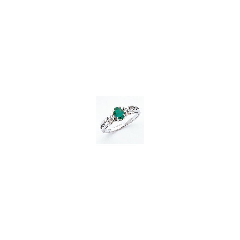 14K Weißgold 6x4mm Oval Fassung St. Helens Diamant Ring