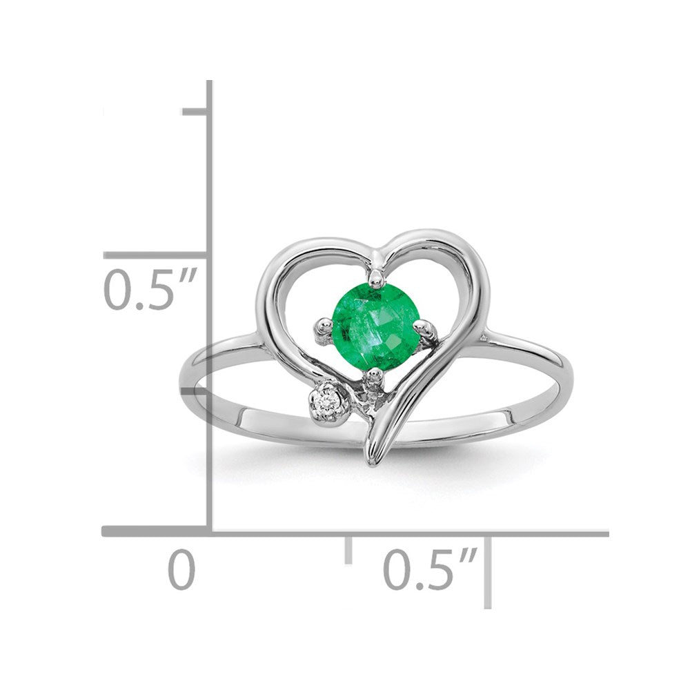 14K Weißgold 4mm Smaragd Vs Diamant Ring