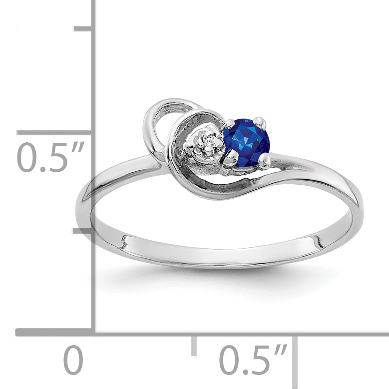 14K Weißgold 3mm Saphir Aa Diamant Ring
