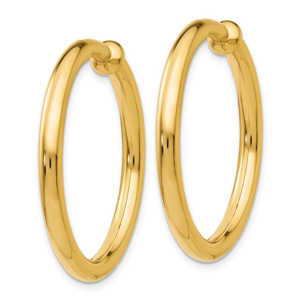 14K Gelbgold Non Durchbrochen Creolen
