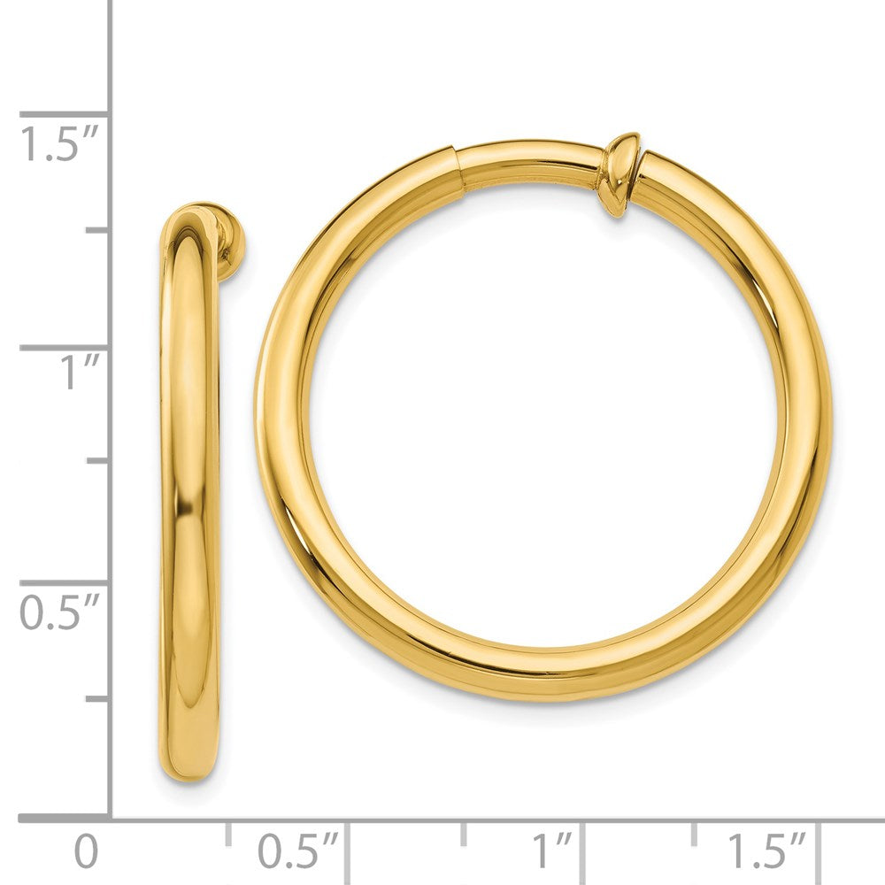 14K Gelbgold Non Durchbrochen Creolen