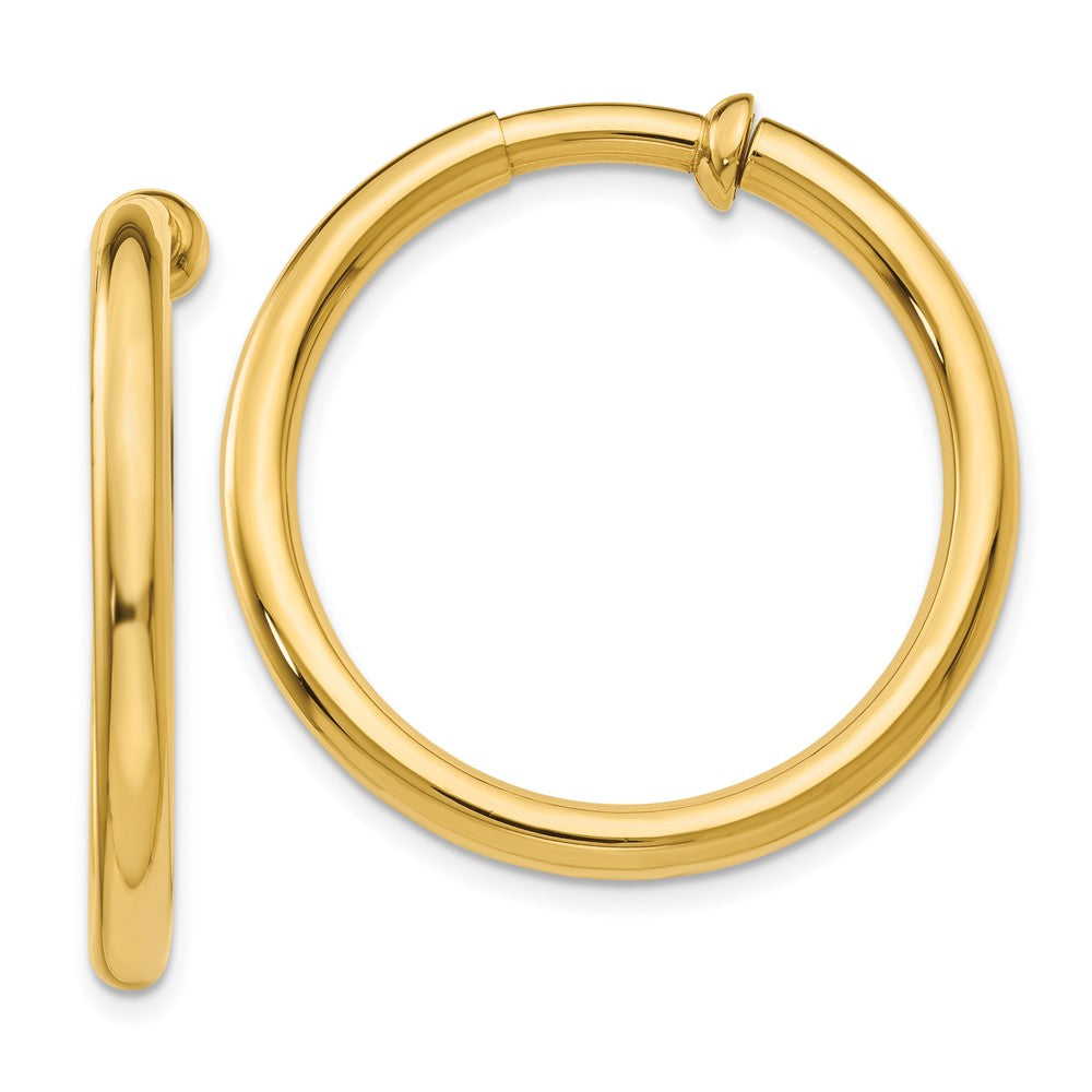 14K Gelbgold Non Durchbrochen Creolen