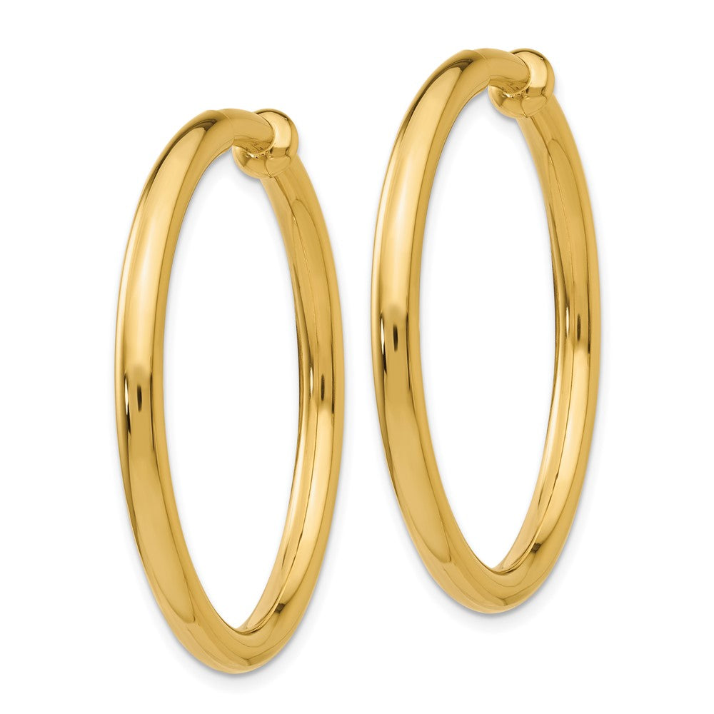 14K Gelbgold Non Durchbrochen Creolen