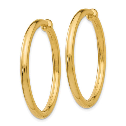14K Gelbgold Non Durchbrochen Creolen
