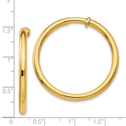 14K Gelbgold Non Durchbrochen Creolen