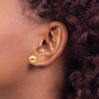 14K Gelbgold Poliert 9mm Kugel Ohrstecker
