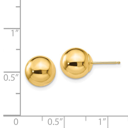 14K Gelbgold Poliert 9mm Kugel Ohrstecker