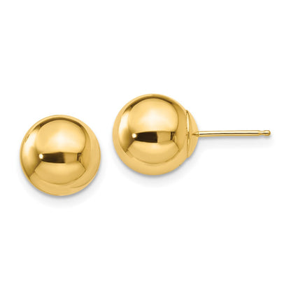 14K Gelbgold Poliert 9mm Kugel Ohrstecker