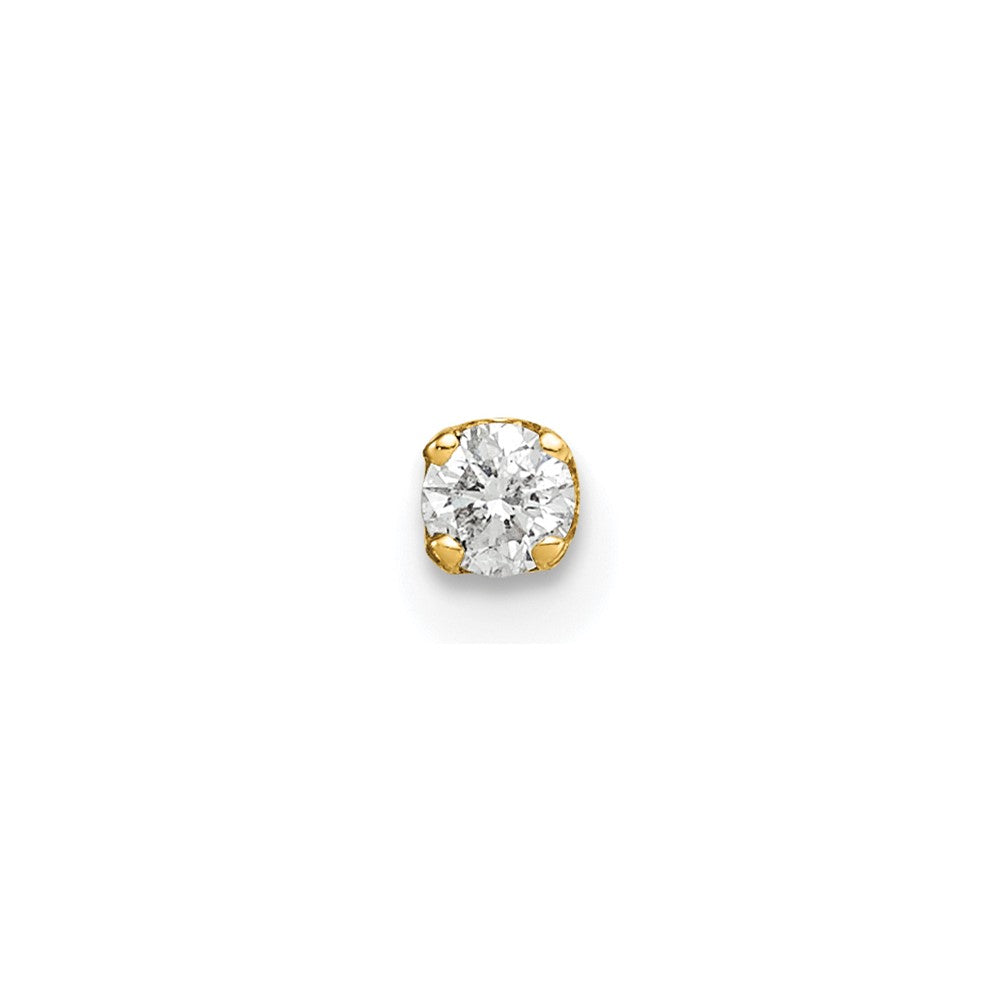 14K Gelbgold Diamant-Einzelohrstecker