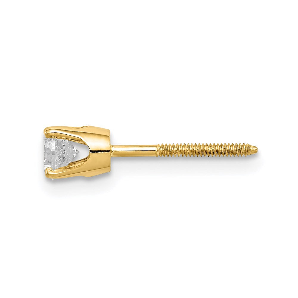 14K Gelbgold Diamant-Einzelohrstecker