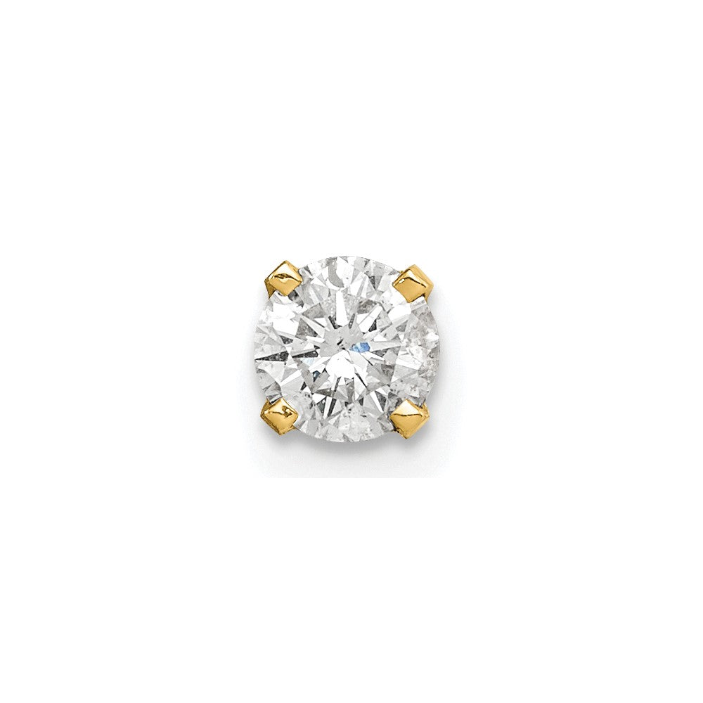 14K Gelbgold Einfach Ohrstecker Diamant Ohrring