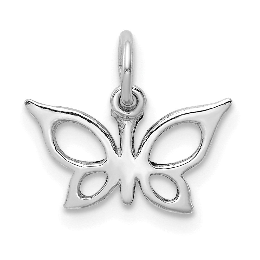 14K Weißgold Poliert Schmetterling Charm